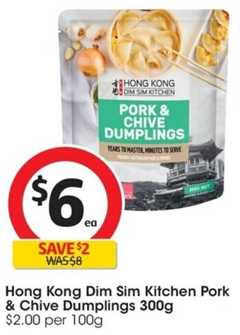 Coles Hong Kong Dim Sim Kitchen Pork & Chive Dumplings 300g offer