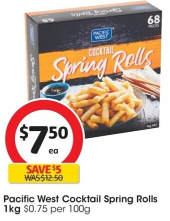 Coles Pacific West Cocktail Spring Rolls 1kg offer