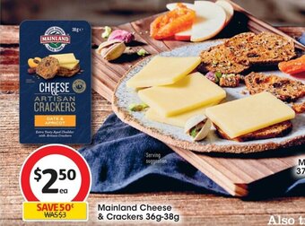 Coles Mainland Cheese & Crackers 36g-38g offer