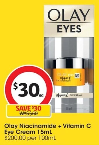 Coles Olay Niacinamide + Vitamin C Eye Cream 15mL offer