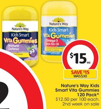 Coles Nature's Way Kids Smart Vita Gummies 120 Pack offer