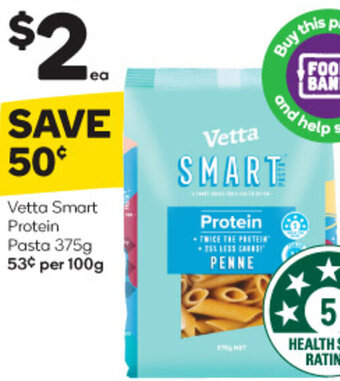 Woolworths Vetta Smart Protein Pasta 375g offer