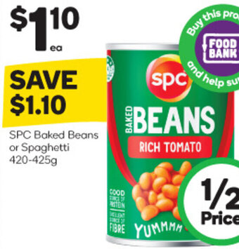 Woolworths SPC Baked Beans or Spaghetti 420-425g offer