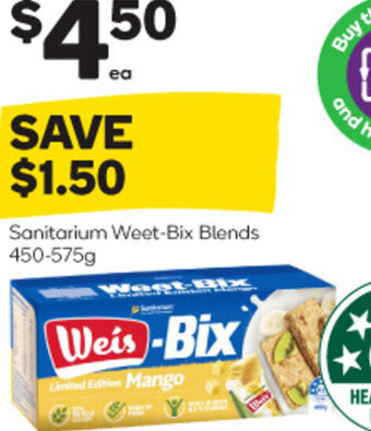 Woolworths Sanitarium Weet-Bix Blends 450-575g offer