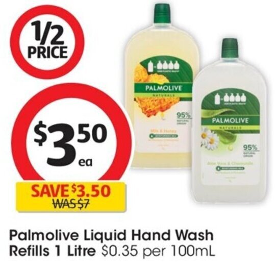 Palmolive Liquid Hand Wash Refills 1 Litre offer at Coles