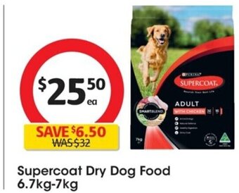 Coles Supercoat Dry Dog Food 6.7kg-7kg offer