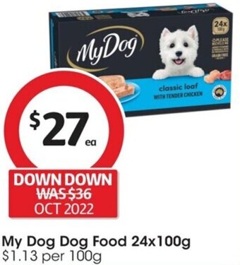 Coles My Dog Dog Food 24x100g offer