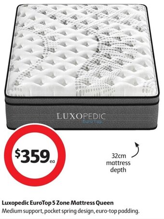 Coles Luxopedic EuroTop 5 Zone Mattress Queen offer