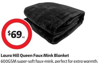 Coles Laura Hill Queen Faux Mink Blanket offer