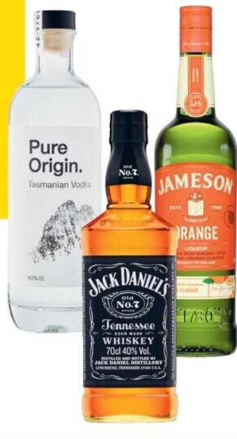 Coles Pure Origin Tasmanian Vodka Jack Daniels Tennessee Whiskey Jameson Orange Whiskey offer