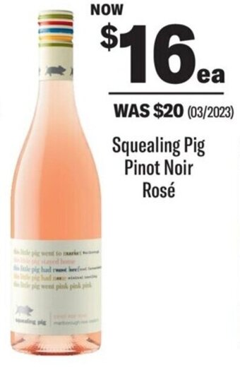 Coles Squealing Pig Pinot Noir Rosé offer