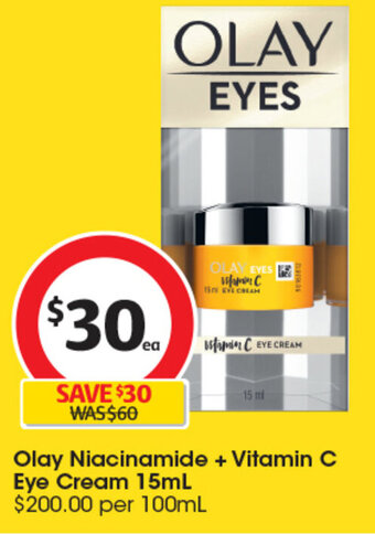 Coles Olay Niacinamide + Vitamin C Eye Cream 15mL offer