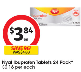 Coles Nyal Ibuprofen Tablets 24 Pack offer