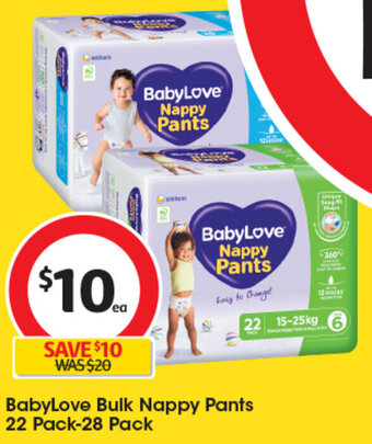 Coles BabyLove Bulk Nappy Pants 22 Pack-28 Pack offer