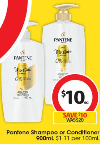 Coles Pantene Shampoo or Conditioner 900mL offer