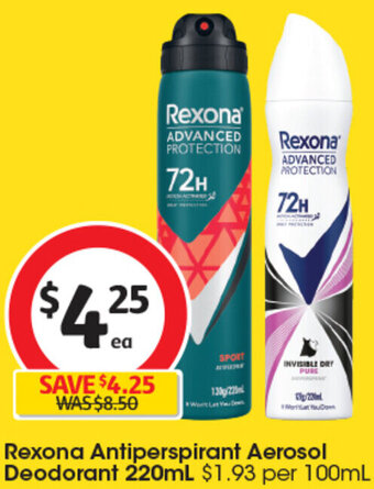 Coles Rexona Clinical Protection Antiperspirant Aerosol Deodorant 180mL offer