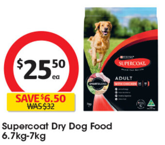 Coles Supercoat Dry Dog Food 6.7kg-7kg offer