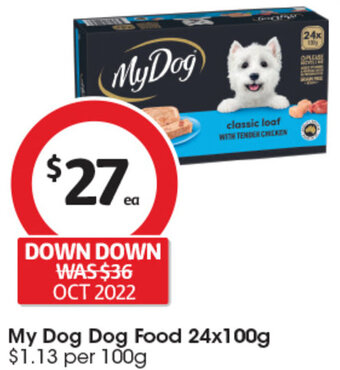 Coles My Dog Dog Food 24x100g offer