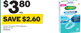 Woolworths Polident Retainer & Mouthguard Tablets Pk 36 offer