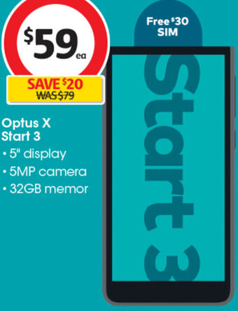 Coles Optus X Start 3 offer