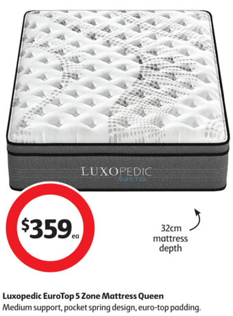 Coles Luxopedic EuroTop 5 Zone Mattress Queen offer