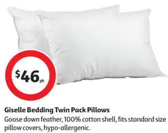 Coles Giselle Bedding Twin Pack Pillows offer