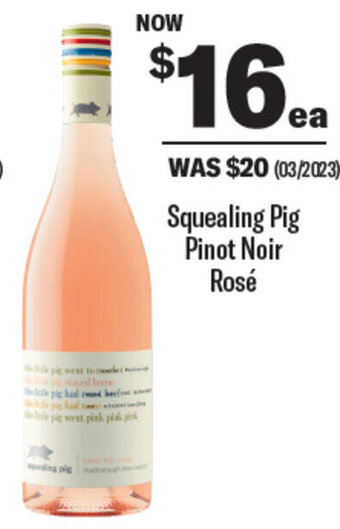 Coles Squealing Pig Pinot Noir Rosé offer