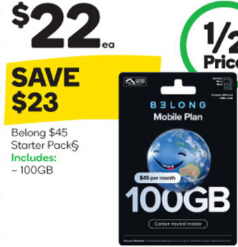 Woolworths Belong $45 Starter Pack§ offer