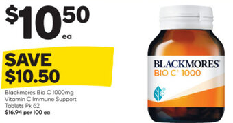 Woolworths Blackmores Bio C 1000mg Vitamin C Immune Support Tablets Pk 62 offer