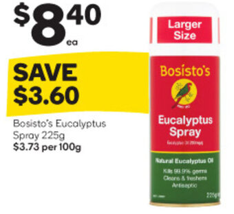Woolworths Bosisto's Eucalyptus Spray 225g offer