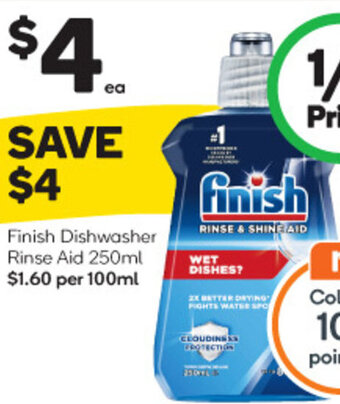 Woolworths Finish Dishwasher Rinse Aid 250ml offer