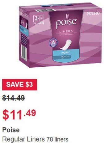 Poise Regular Liners 78 liners
