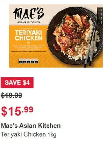Costco Mae's Asian Kitchen Teriyaki Chicken 1k offer