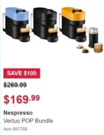 Costco Nespresso Vertuo POP Bundle offer