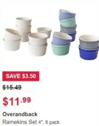 Costco Overandback Ramekins Set 4", 8 pack offer