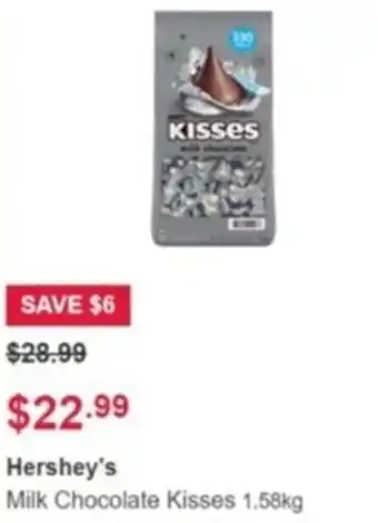Costco Hershey's Milk Chocolate Kisses 1.58kg offer