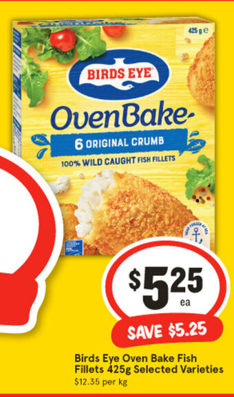 IGA Birds Eye Oven Bake Fish Fillets 425g Selected Varieties offer