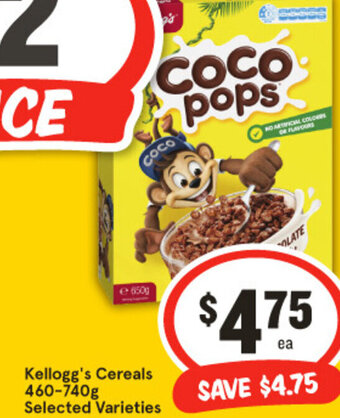 IGA Kellogg's Cereals 460-740g Selected Varieties offer