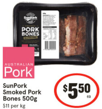 IGA SunPork Smoked Pork Bones 500g offer