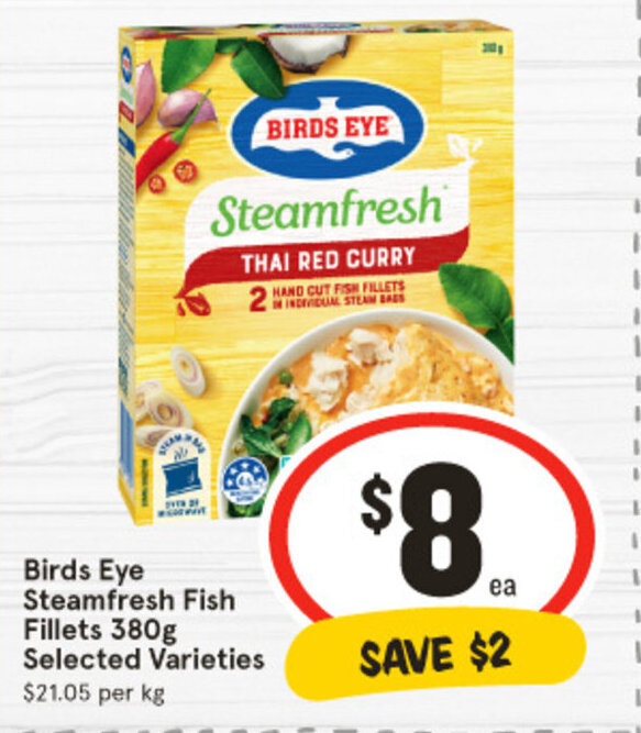 Birds Eye Steamfresh Fish Fillets 380g Selected Varieties offer at IGA