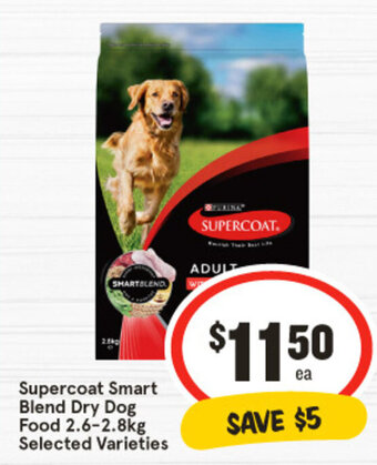 IGA Supercoat Smart Blend Dry Dog Food 2.6-2.8kg Selected Varieties offer