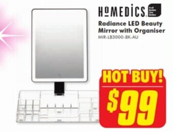 The Good Guys Homedics Radiance LED Beauty Mirror with Organiser offer