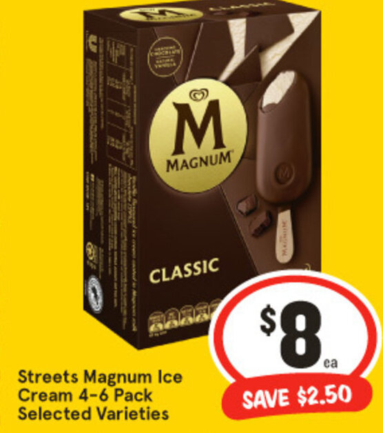 Streets Magnum Ice Cream 46 Pack Selected Varieties offer at IGA