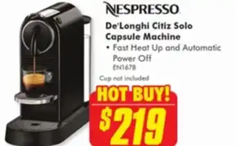 The Good Guys Nespresso De'Longhi Citiz Solo Capsule Machine offer