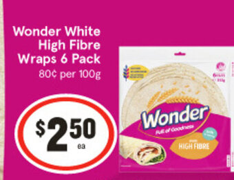IGA Wonder White High Fibre Wraps 6 Pack offer