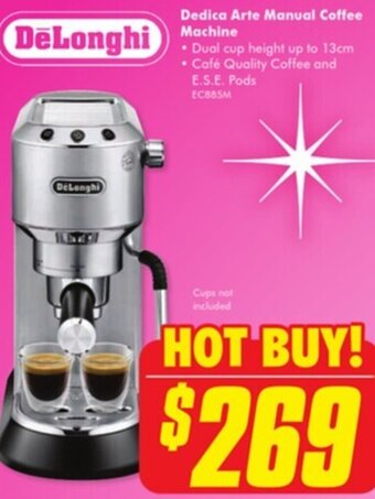 The Good Guys DeLonghi Dedica Arte Manual Coffee Machine offer