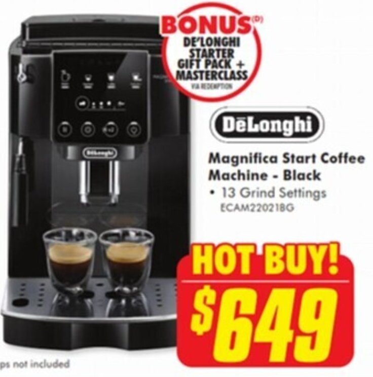 DeLonghi Magnifica Start Coffee Machine Black offer at The Good Guys