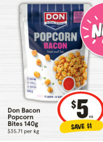 IGA Don Bacon Popcorn Bites 140g offer