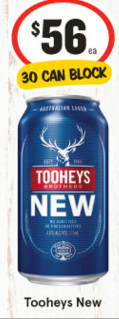 IGA Tooheys New 30 Can Block offer