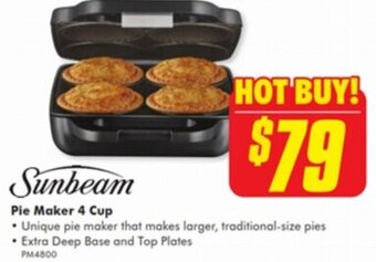 The Good Guys Sunbeam Pie Maker 4 Cup offer